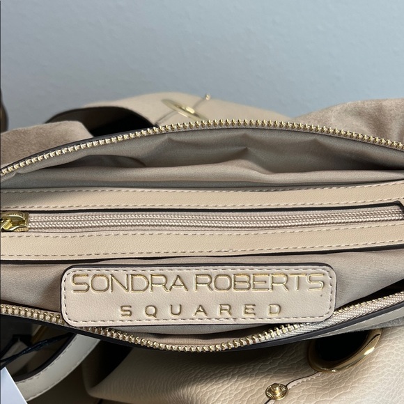 Sondra Roberts Squared | Stone Vegan Leather Tote Satchel Shoulder Bag - Picture 7 of 10